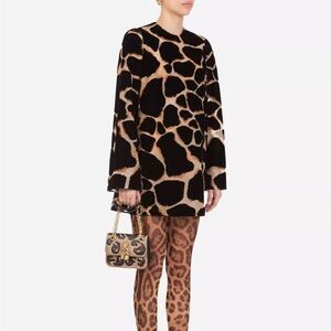 Dolce & Gabbana Black and White Animal Print Mini Dress